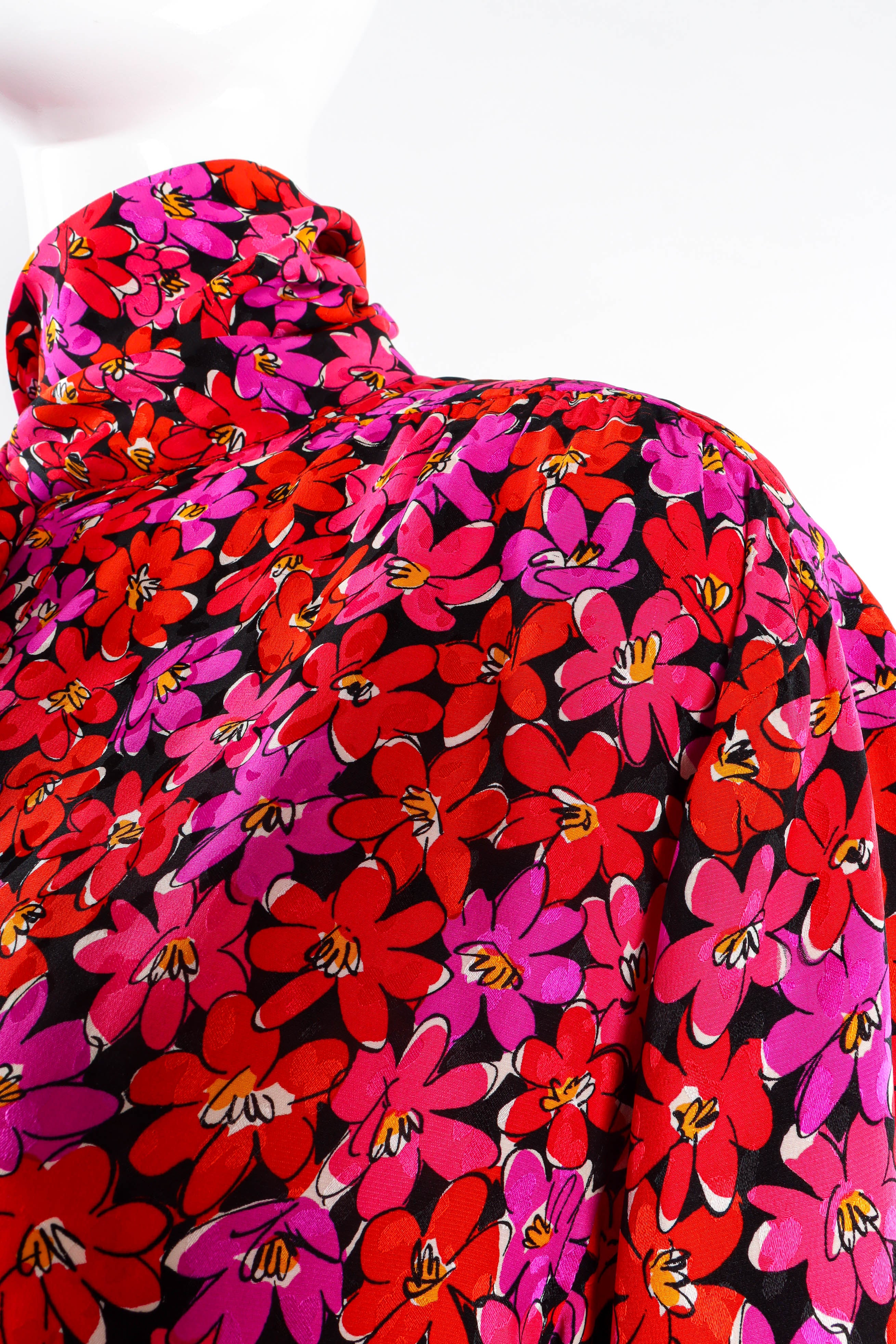 Vintage Saint Laurent Scribble Floral Print Blouse slight run on shoulder detail  @ Recess LA