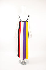 Vintage YSL Yves Saint Laurent Mondrian Stripe Carwash Sash Dress on Mannequin back @ Recess LA