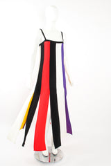 Vintage YSL Yves Saint Laurent Mondrian Stripe Carwash Sash Dress on Mannequin angle @ Recess LA