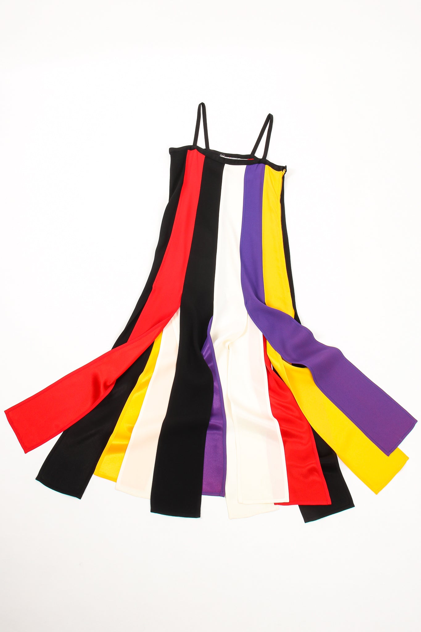 Vintage YSL Yves Saint Laurent Mondrian Stripe Carwash Sash Dress flat @ Recess LA