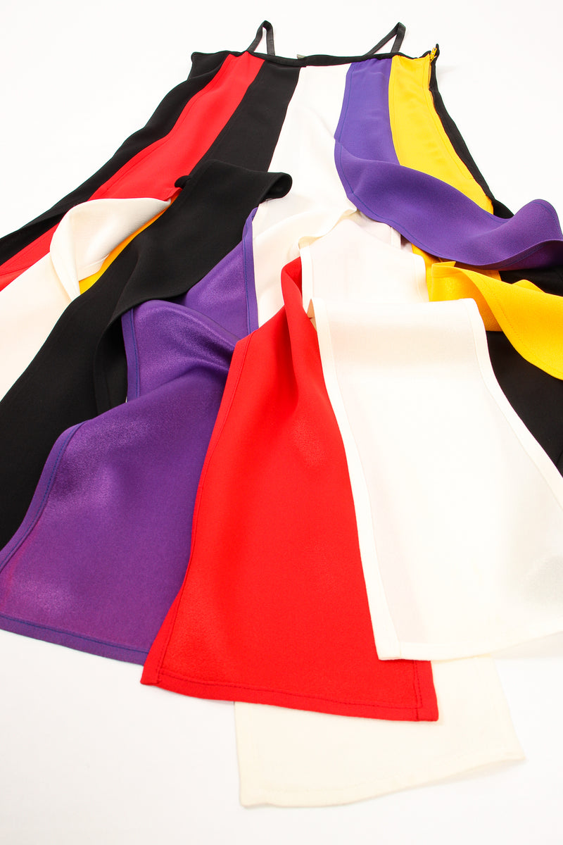 Vintage YSL Yves Saint Laurent Mondrian Stripe Carwash Sash Dress fabric detail @ Recess LA