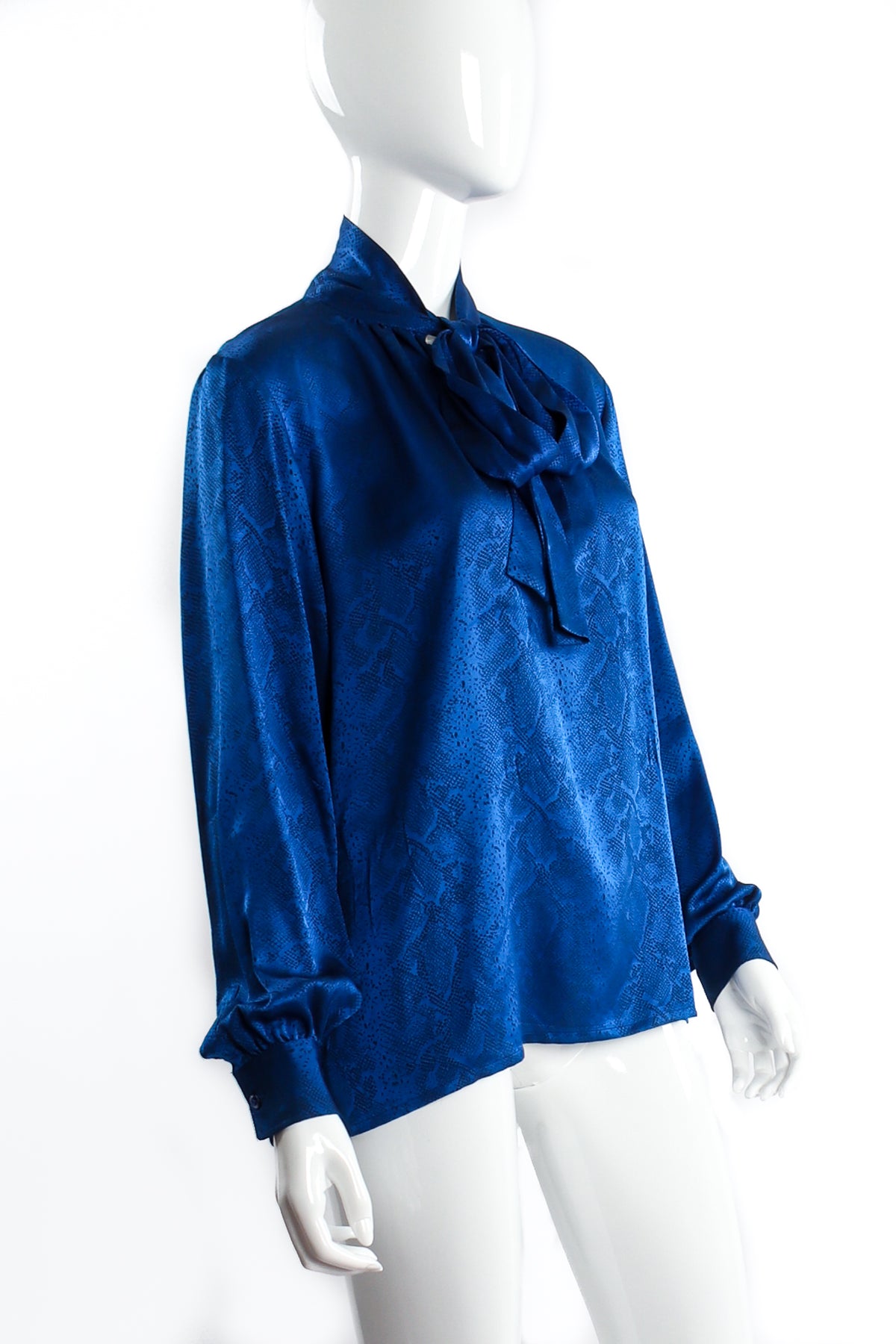 Vintage Yves Saint Laurent YSL Jacquard Snake Silk Bow