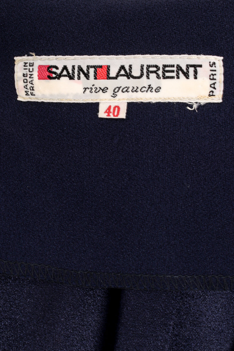 Vintage Yves Saint Laurent YSL Gathered Drop Waist Film Noir Gown label at Recess Los Angeles