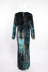 Vintage YSL Yves Saint Laurent Velvet Cosmic Paisley Gown II on Mannequin back at Recess LA