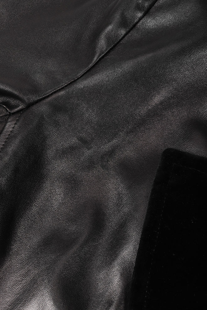 Recess Los Angeles Vintage Yves Saint Laurent YSL Velvet Tipped Leather Coat Dress