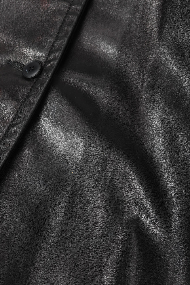 Recess Los Angeles Vintage Yves Saint Laurent YSL Velvet Tipped Leather Coat Dress