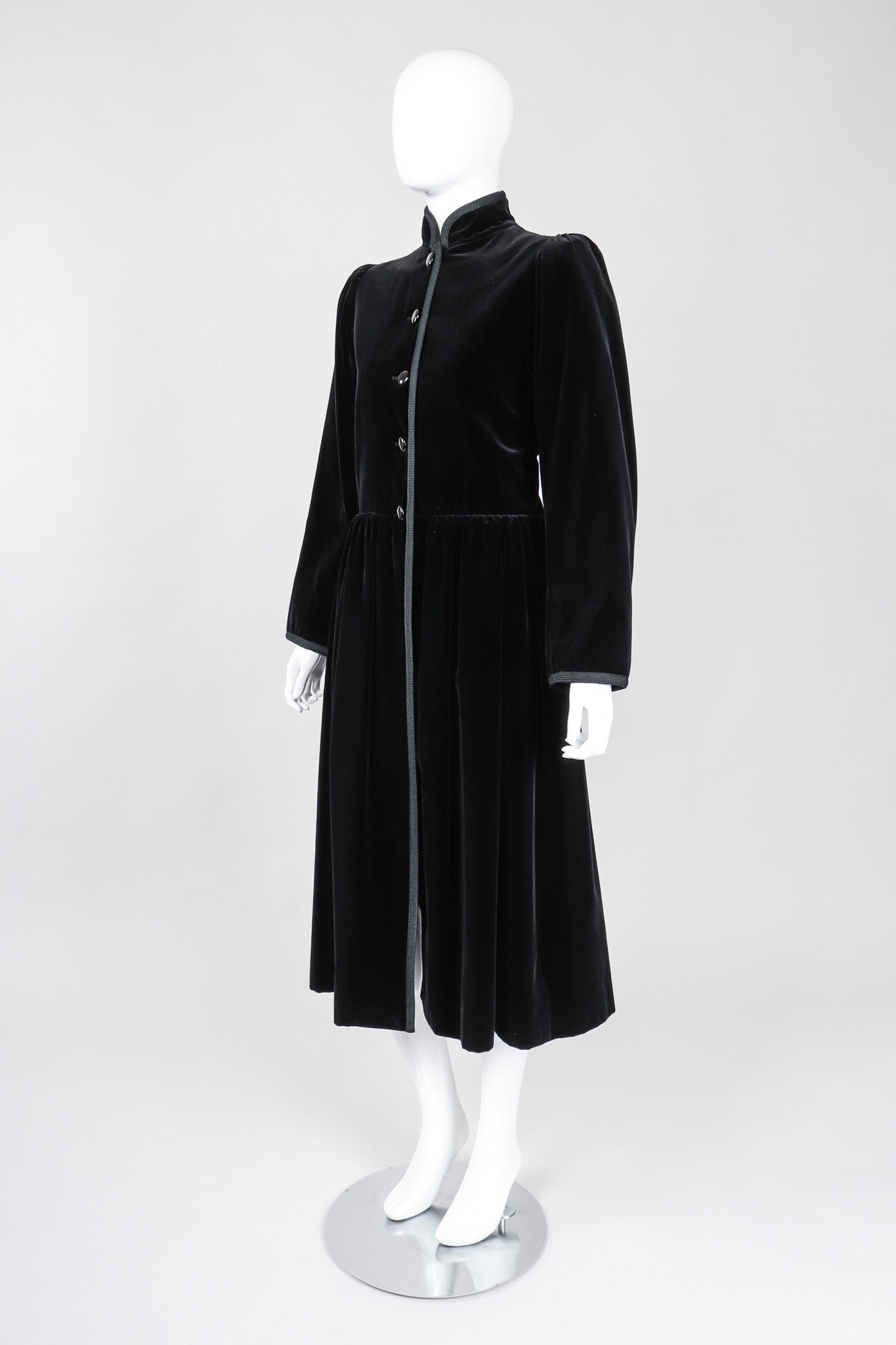 Recess Los Angeles Vintage YSL Yves Saint Laurent Long Velvet Russian Collection Cossack Coat Dress