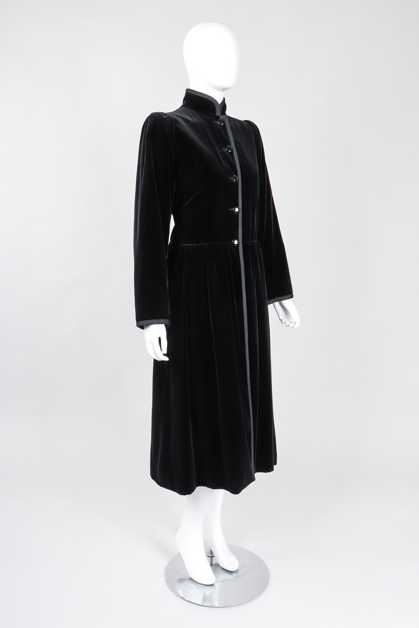 Recess Los Angeles Vintage YSL Yves Saint Laurent Long Velvet Russian Collection Cossack Coat Dress