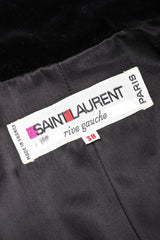 Recess Los Angeles Vintage YSL Yves Saint Laurent Long Velvet Russian Collection Cossack Coat Dress