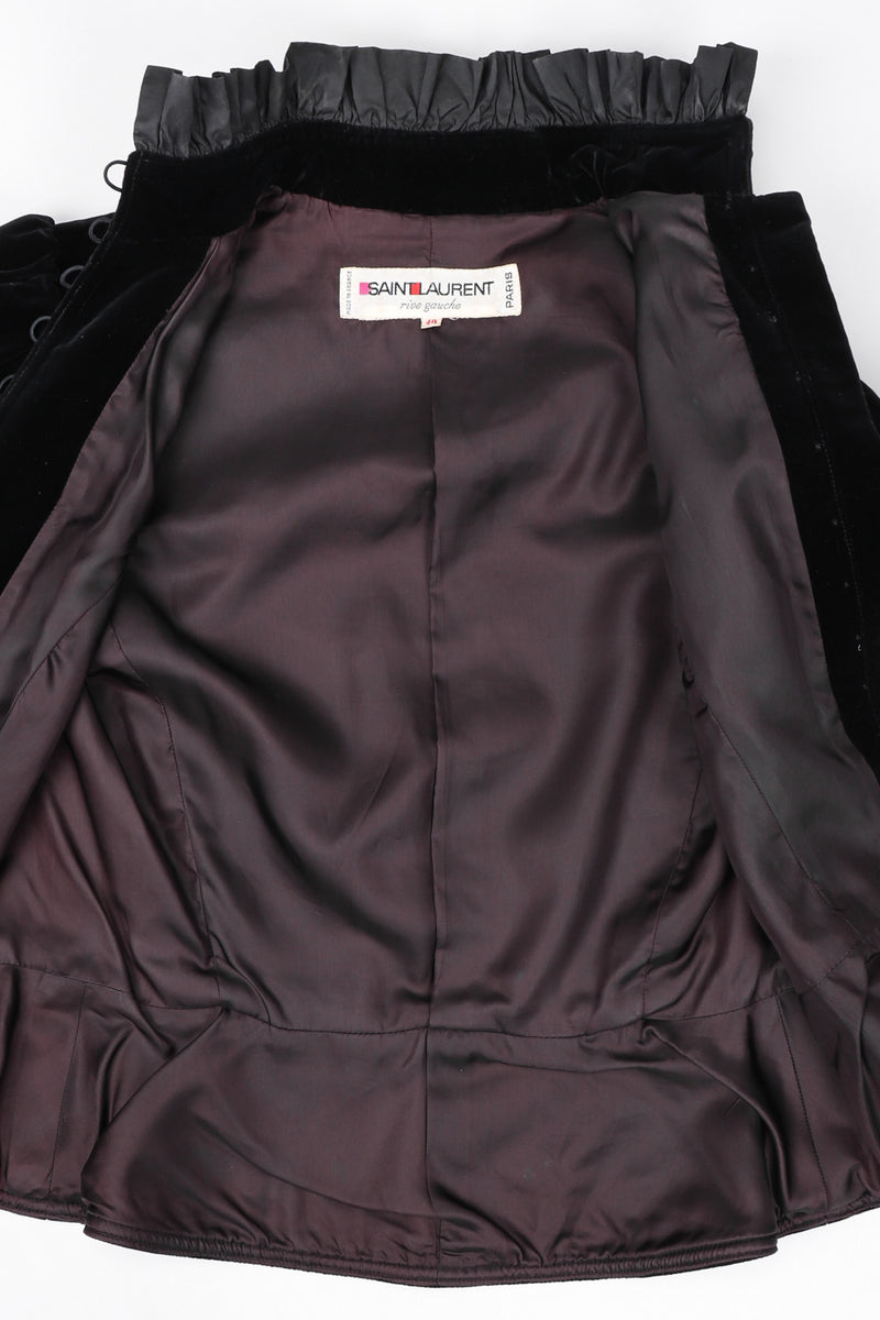 Recess Los Angeles Vintage Yves Saint Laurent YSL Victorian Velvet Ruffle Jacket