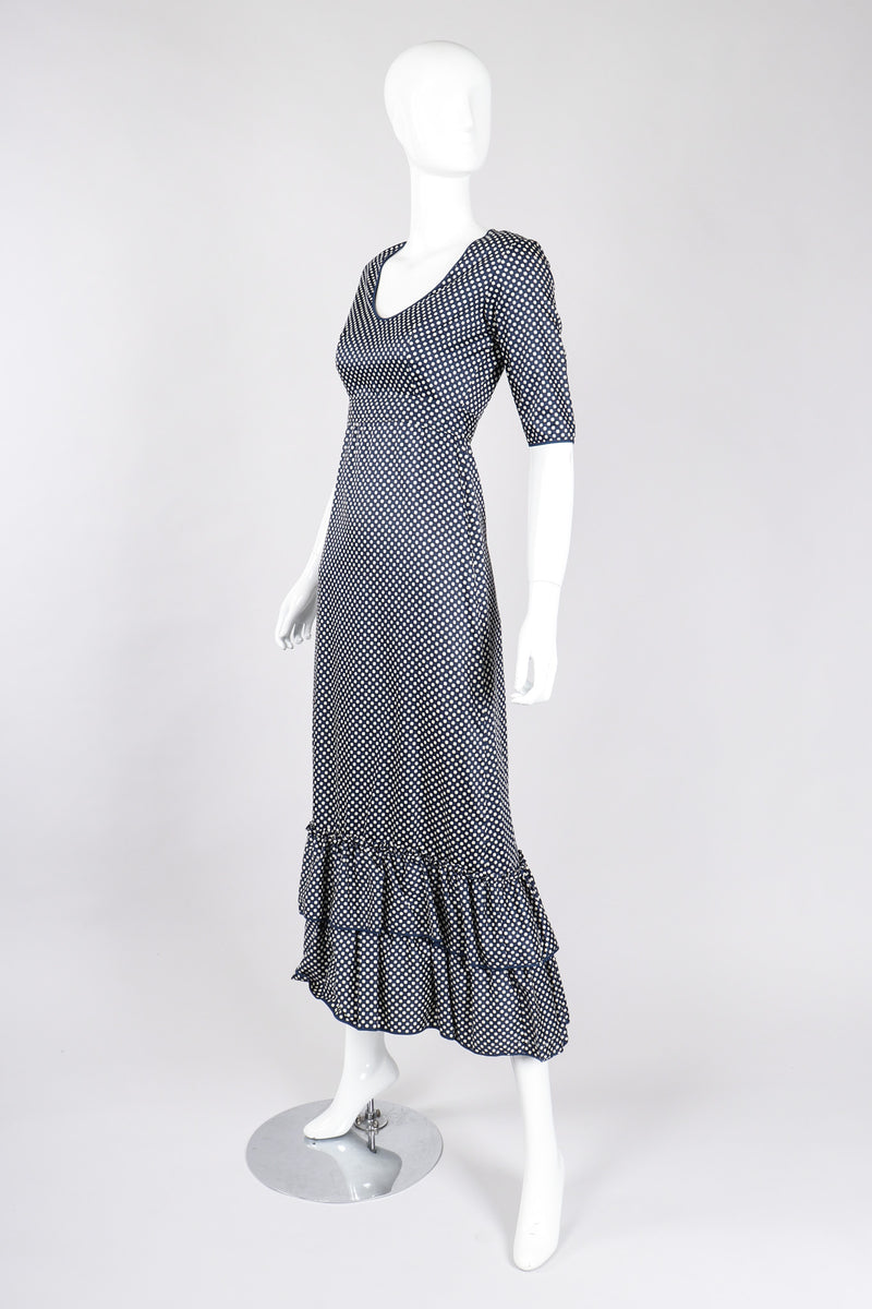 Recess Los Angeles Vintage YSL Yves Saint Laurent Liberation Ruffled Prairie Dot Dress