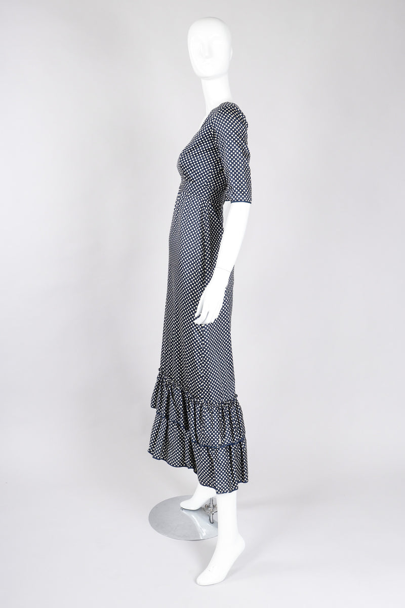 Recess Los Angeles Vintage YSL Yves Saint Laurent Ruffled Prairie Dot Dress
