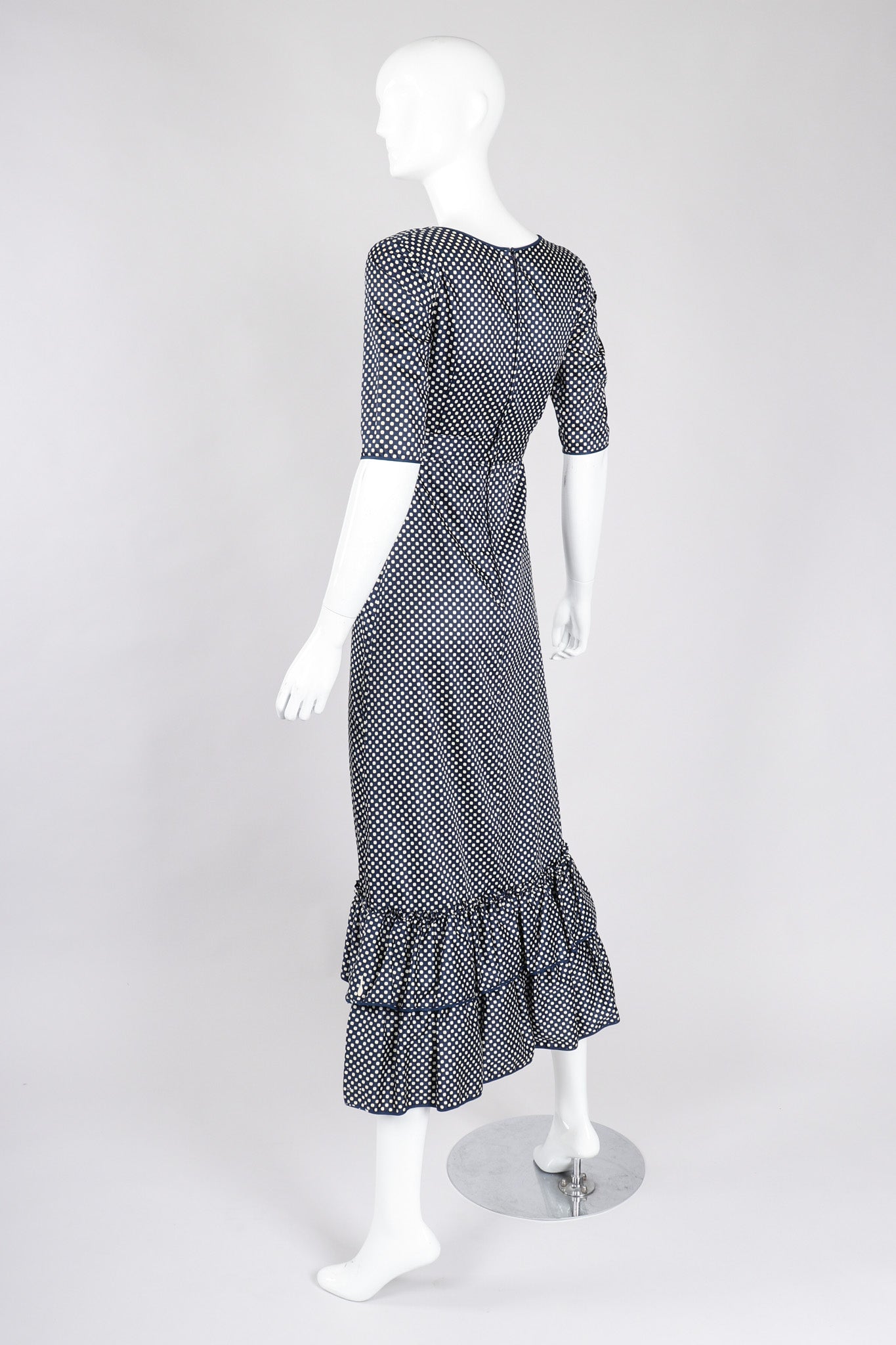 Recess Los Angeles Vintage YSL Yves Saint Laurent Ruffled Prairie Dot Dress