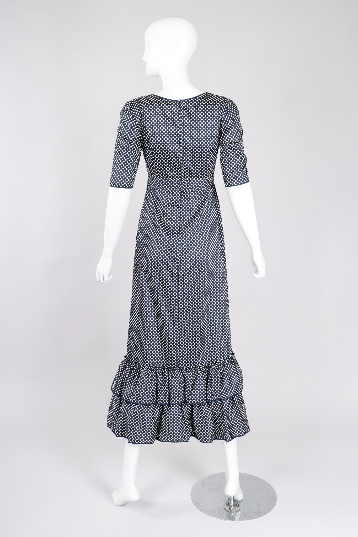 Recess Los Angeles Vintage YSL Yves Saint Laurent Ruffled Prairie Dot Dress