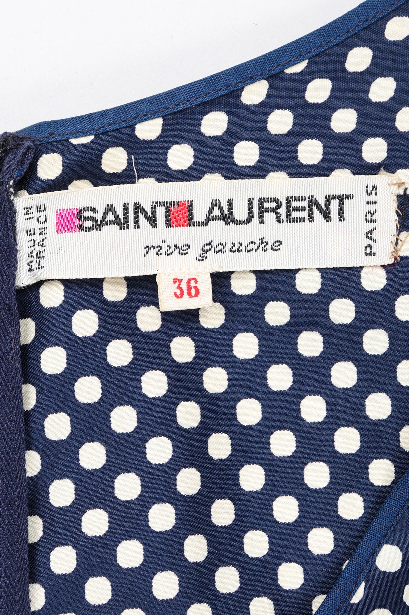Recess Los Angeles Vintage YSL Yves Saint Laurent Liberation Ruffled Prairie Dot Dress