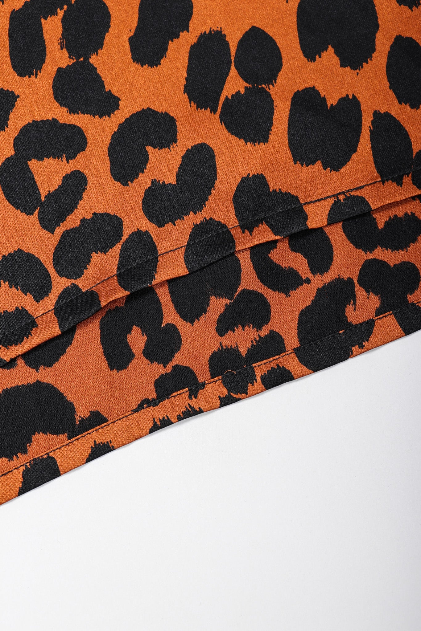 Recess Los Angeles Vintage Yves Saint Laurent Silk Animal Leopard Blouson Sleeves Button Cuff Long Neck Tie 