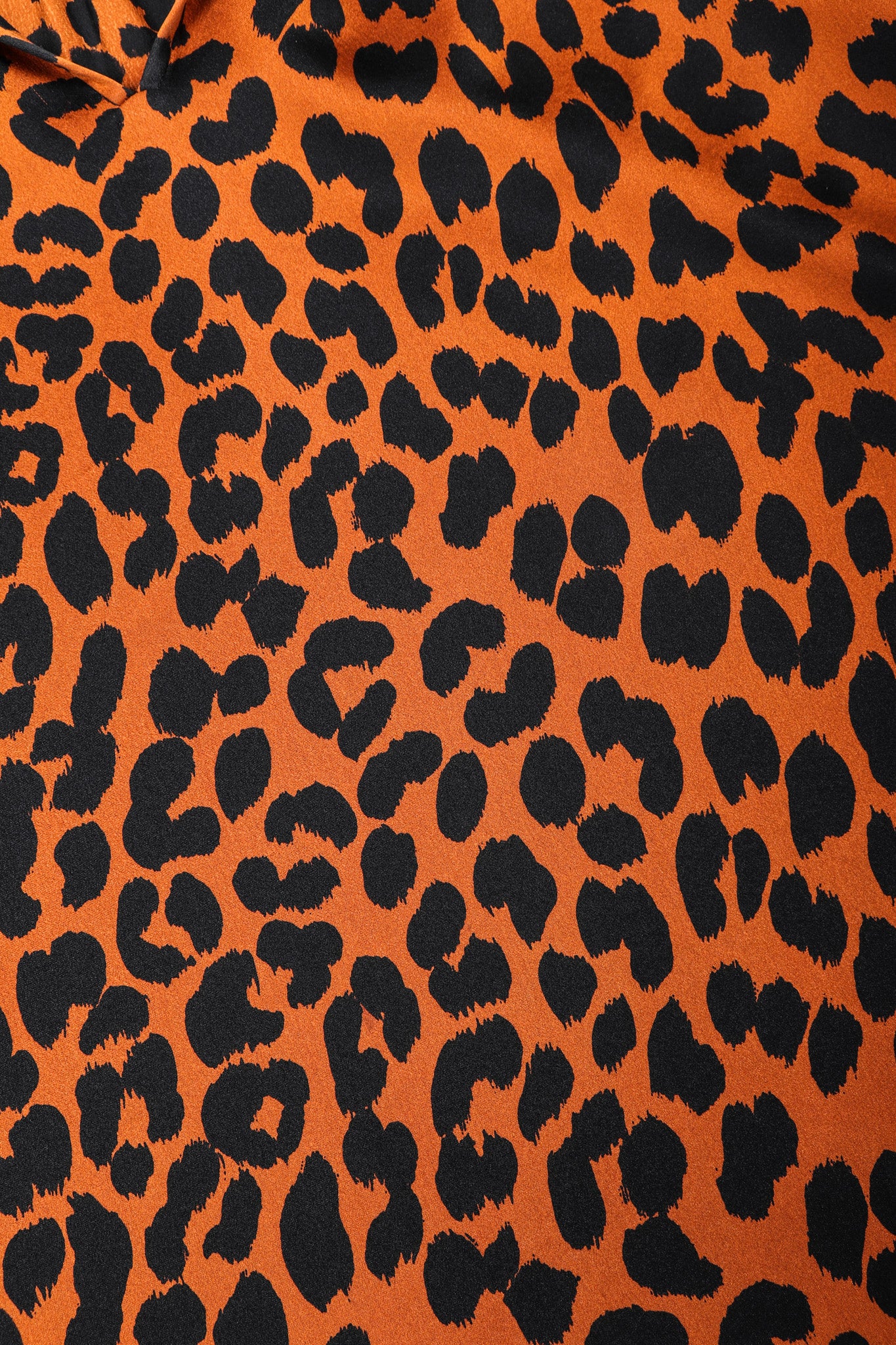 Recess Los Angeles Vintage Yves Saint Laurent Silk Animal Leopard Blouson Sleeves Button Cuff Long Neck Tie 