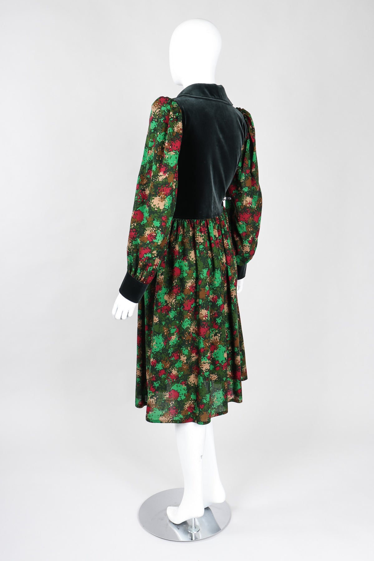 Vintage YSL Yves Saint Laurent Velvet Bodice Peter Pan Collar Dress – Recess