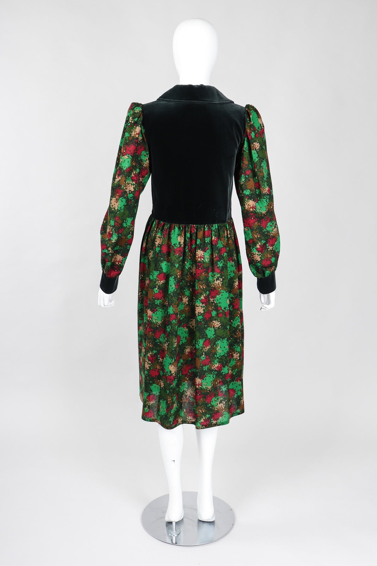 Vintage YSL Yves Saint Laurent Velvet Bodice Peter Pan Collar Dress – Recess