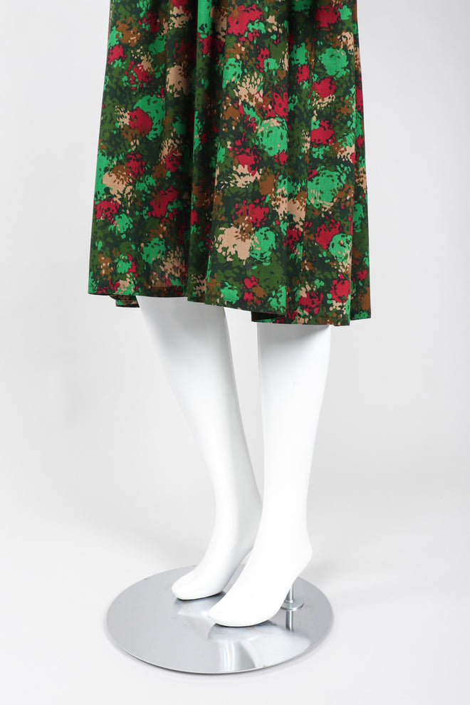 Recess Los Angeles Vintage YSL Yves Saint Laurent Velvet Bodice Camo Splatter Print Peter Pan Collar Dress