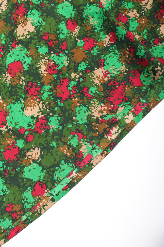 Recess Los Angeles Vintage YSL Yves Saint Laurent Velvet Bodice Camo Splatter Print Peter Pan Collar Dress