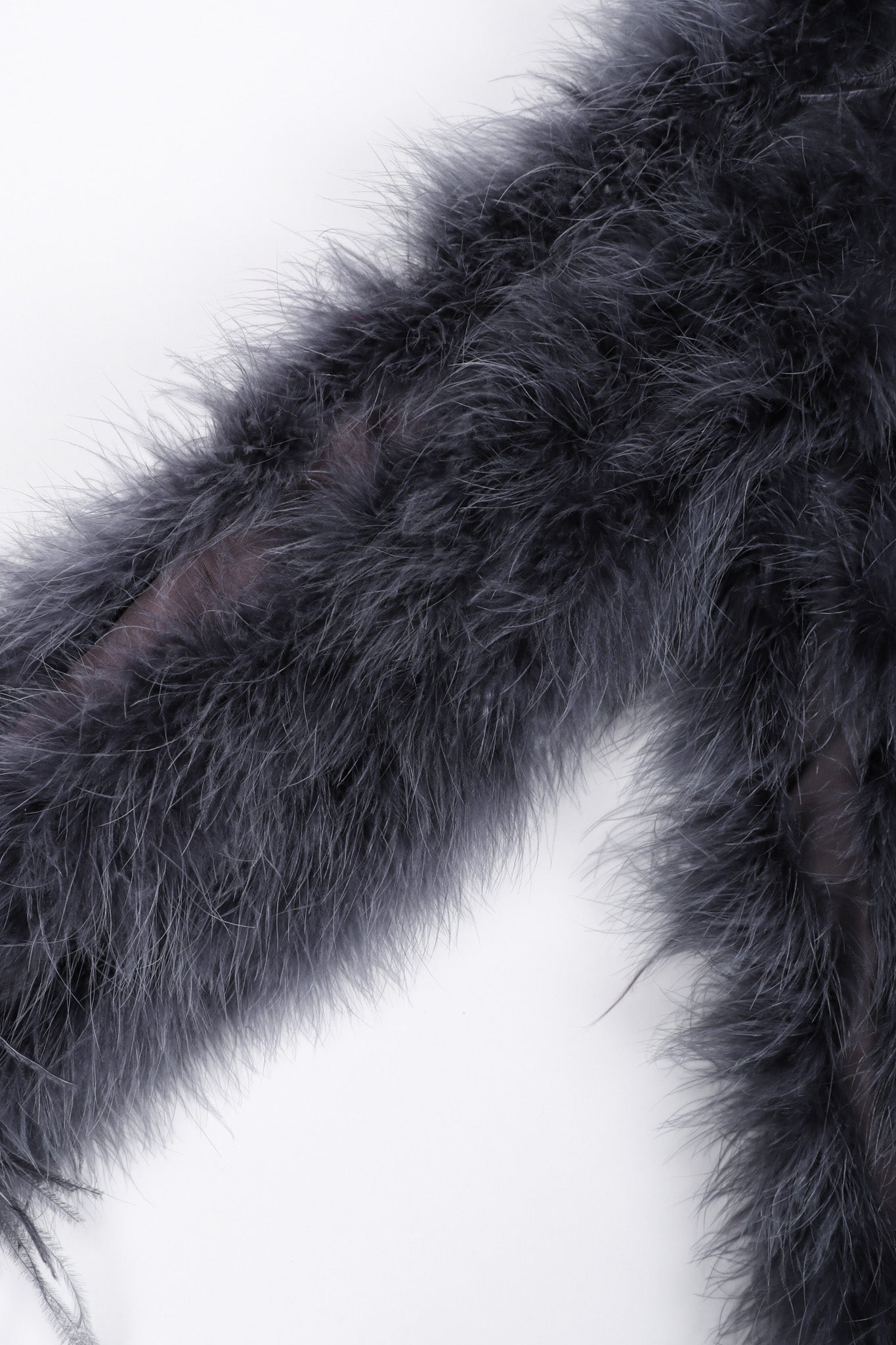 Recess Los Angeles Vintage YSL Yves Saint Laurent 70s Marabou & Ostrich Feather Glam Rockstar Jacket