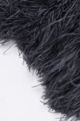 Recess Los Angeles Vintage YSL Yves Saint Laurent 70s Marabou & Ostrich Feather Glam Rockstar Jacket