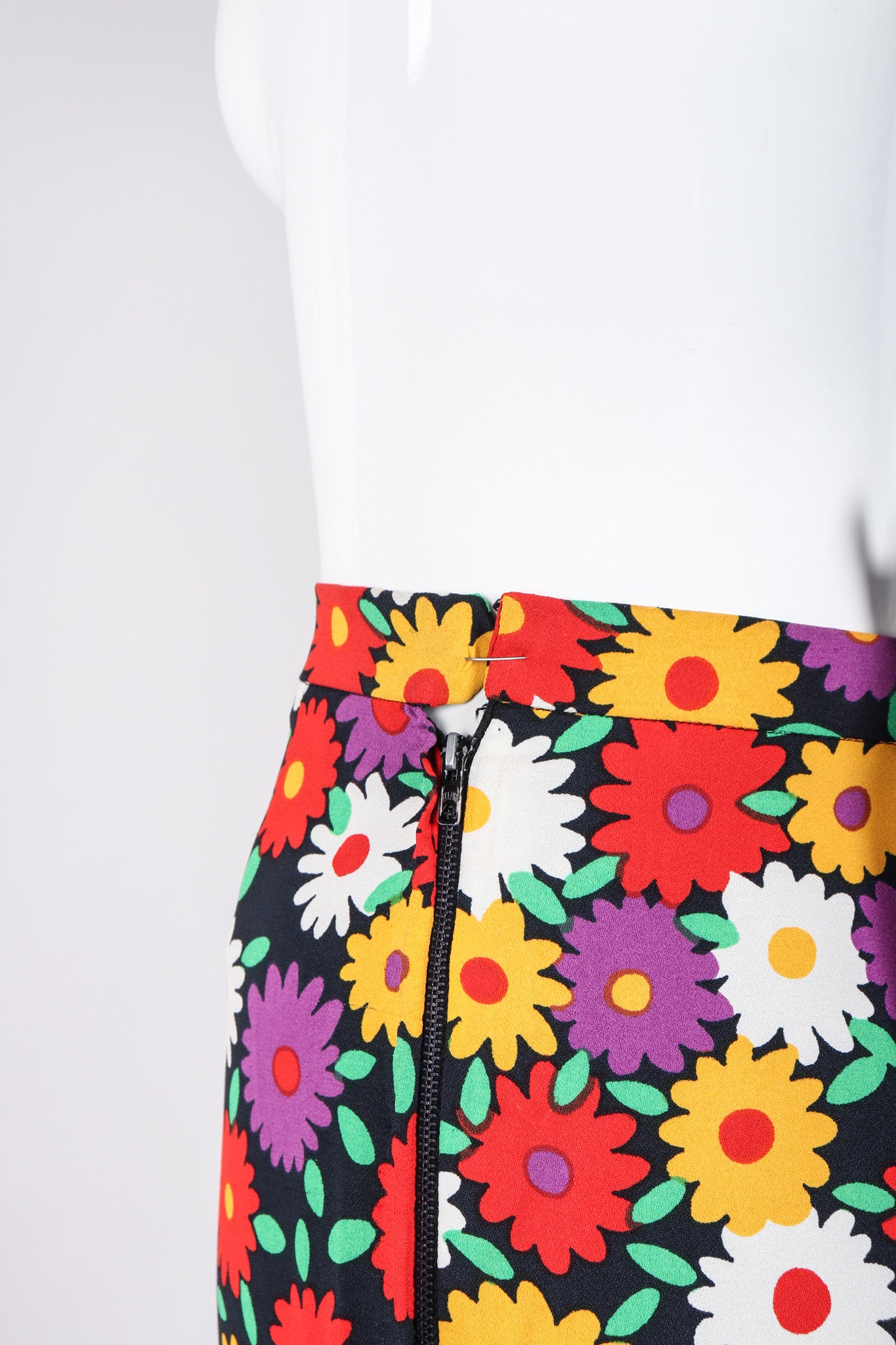 Recess Los Angeles Vintage YSL Yves Saint Laurent Rive Gauche Hippie Floral Print Skirt