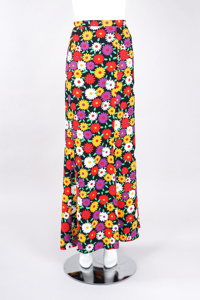 Recess Los Angeles Vintage YSL Yves Saint Laurent Rive Gauche Hippie Floral Print Flower Power Skirt