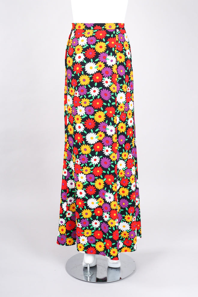 Recess Los Angeles Vintage YSL Yves Saint Laurent Rive Gauche Hippie Floral Print Skirt