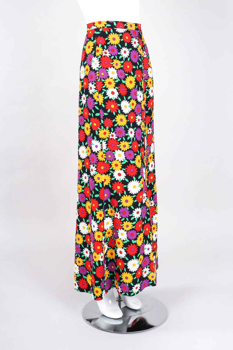 Recess Los Angeles Vintage YSL Yves Saint Laurent Rive Gauche Hippie Floral Print Flower Power Skirt
