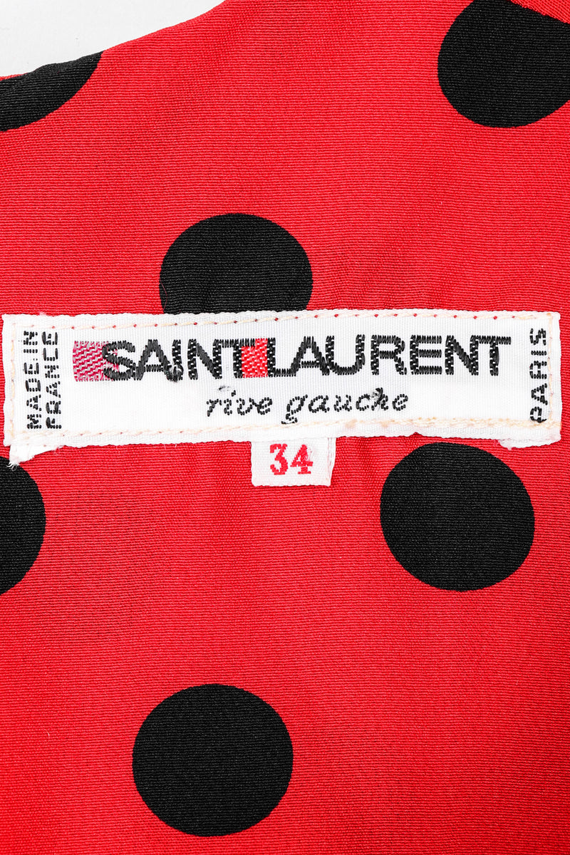 Recess Los Angeles Vintage YSL Yves Saint Laurent Sweetheart Polka Dot Dress Minnie Mouse