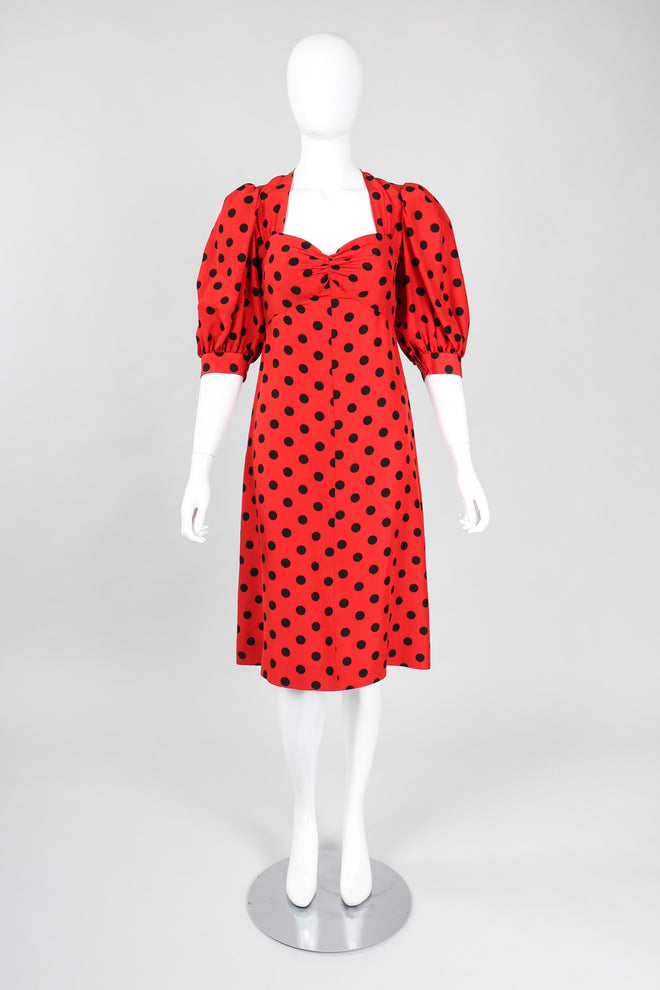 Recess Los Angeles Vintage YSL Yves Saint Laurent Sweetheart Polka Dot Dress Liberation Collection Minnie Mouse 