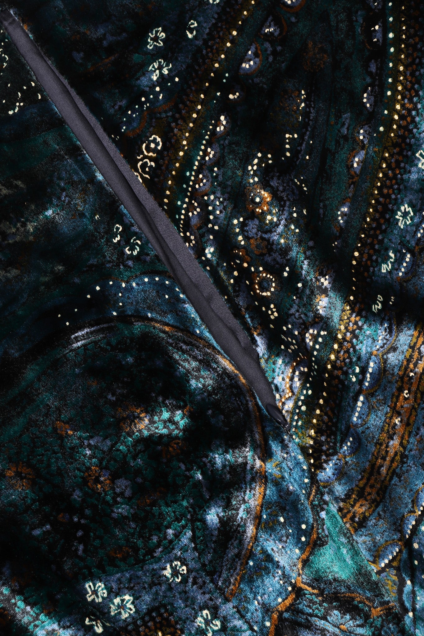 Recess Los Angeles Vintage YSL Yves Saint Laurent Velvet Cosmic Paisley Gown