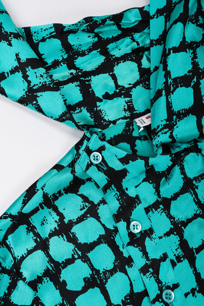 Recess Los Angeles Vintage Yves Saint Laurent YSL Graphic Silk Bow Blouse & Tie Scarf