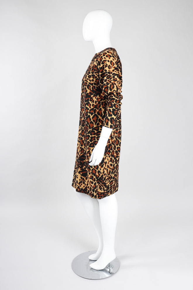 Recess Los Angeles Vintage YSL Yves Saint Laurent Rive Gauche A/W 1986 Leopard Print Wool Shift Dress