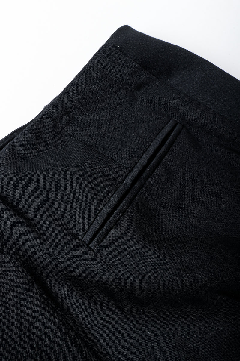 Vintage YSL Saint Laurent Black Clean Waist Tuxedo Trouser Back Pocket