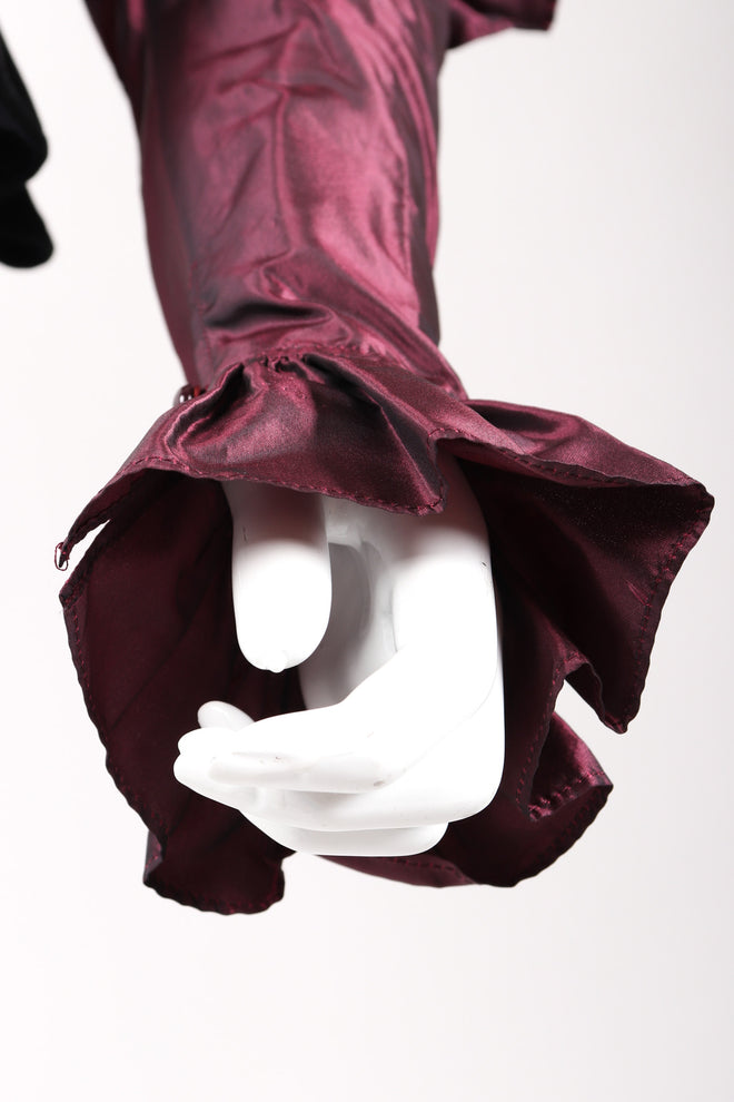 Recess Los Angeles Vintage YSL Yves Saint Laurent Rive Gauche Leg Of Mutton Gigot Sleeve Gibson Girl Velvet Bodice Top