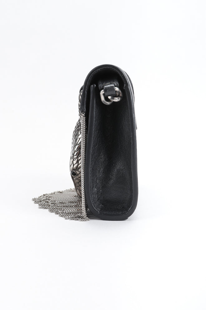 Recess Designer Consignment Vintage Yves Saint Laurent YSL Chain Fringe Snake Crossbody Mini Bag Los Angeles Resale