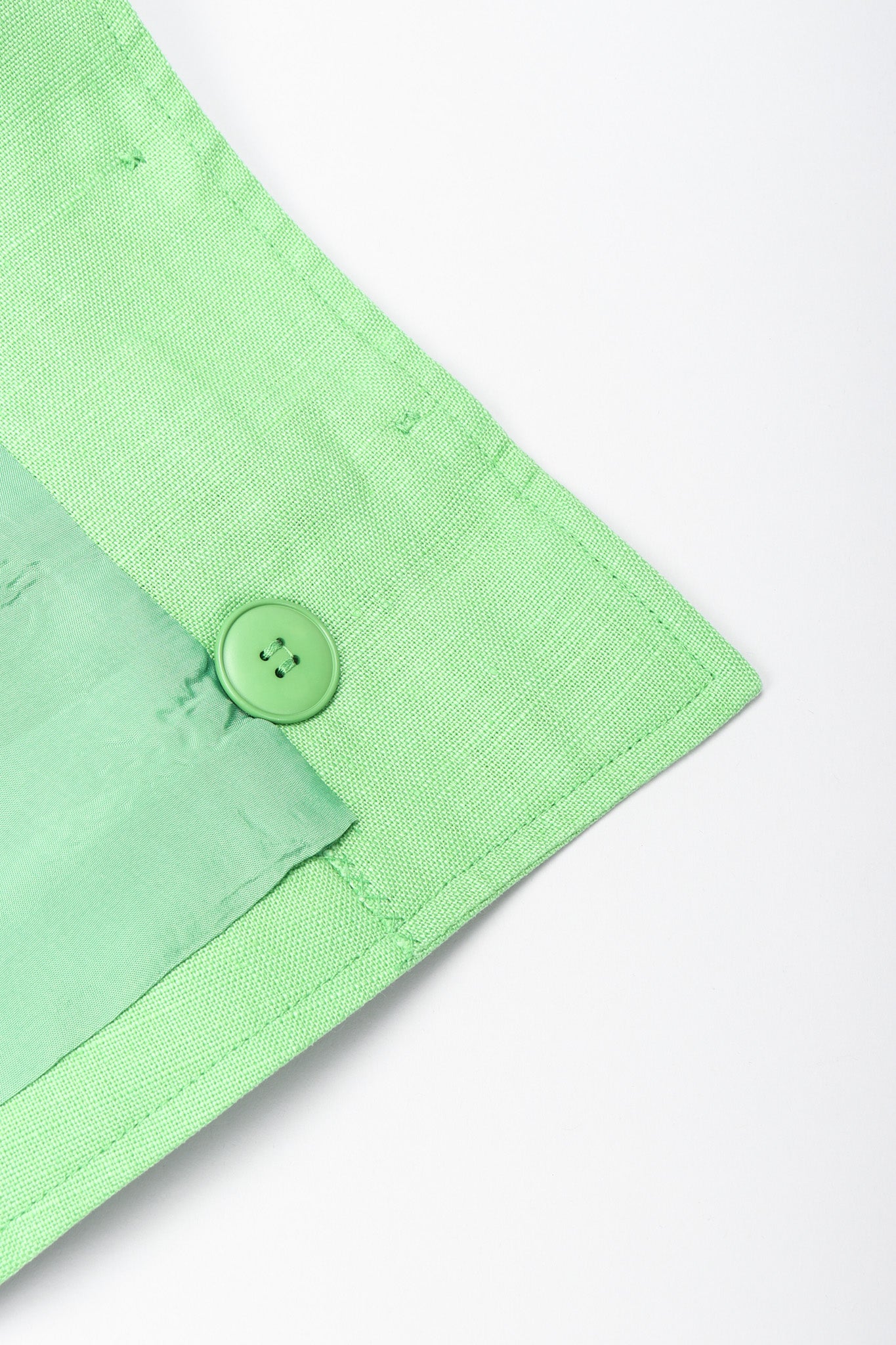 Recess Los Angeles Vintage YSL Yves Saint Laurent Spring Green Mid Puff Sleeve Linen Flax Jacket