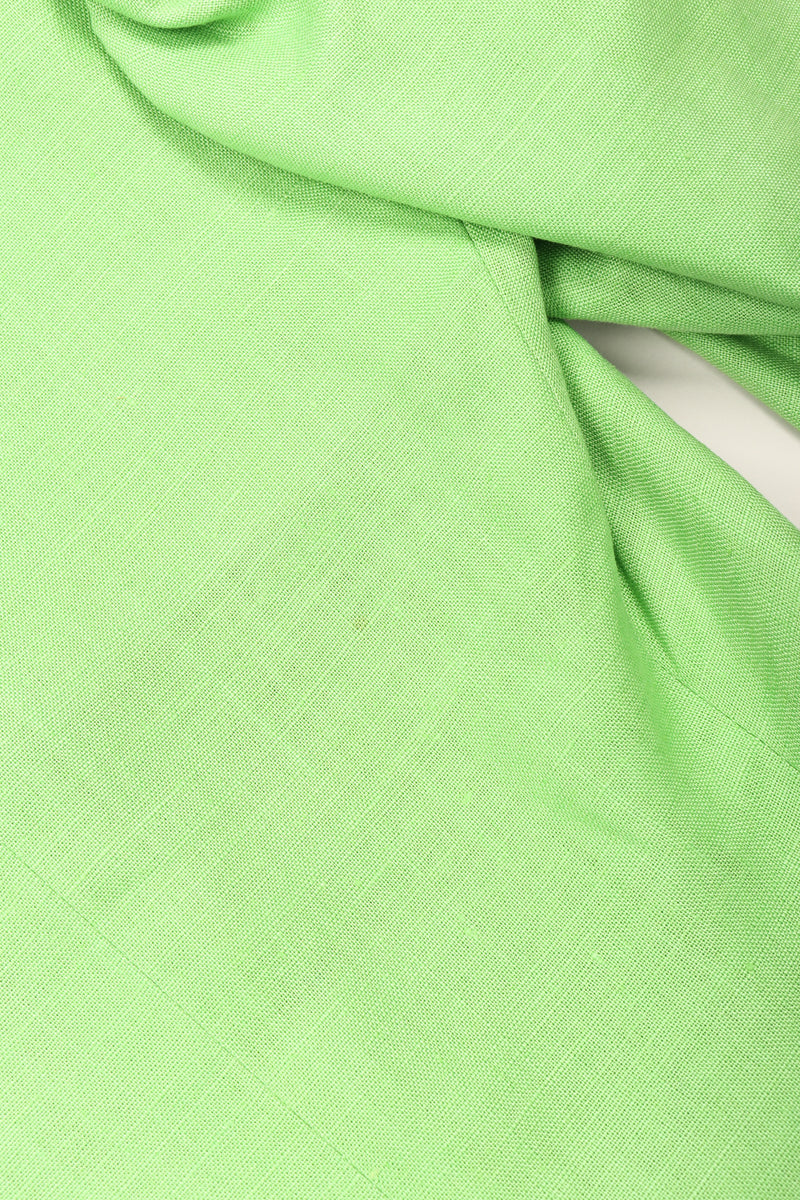 Recess Los Angeles Vintage YSL Yves Saint Laurent Spring Green Mid Puff Sleeve Linen Flax Jacket