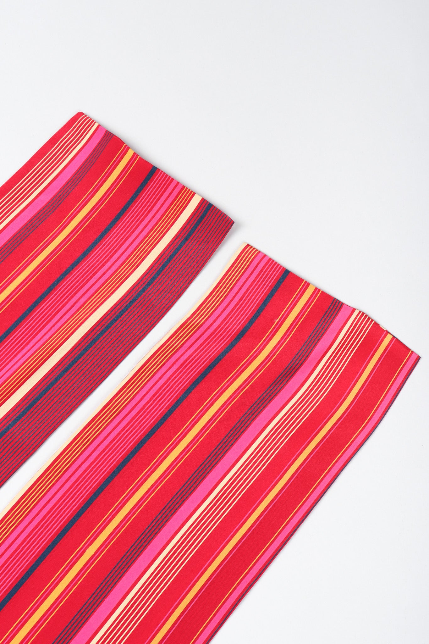 Recess Los Angeles Vintage YSL Yves Saint Laurent Pink Striped Silk Bow Blouse