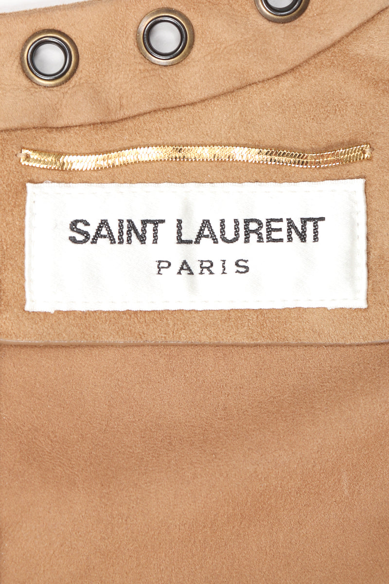 Recess Designer Consignment Vintage Yves Saint Laurent YSL Suede Laced Minidress Tunic Los Angeles Resale
