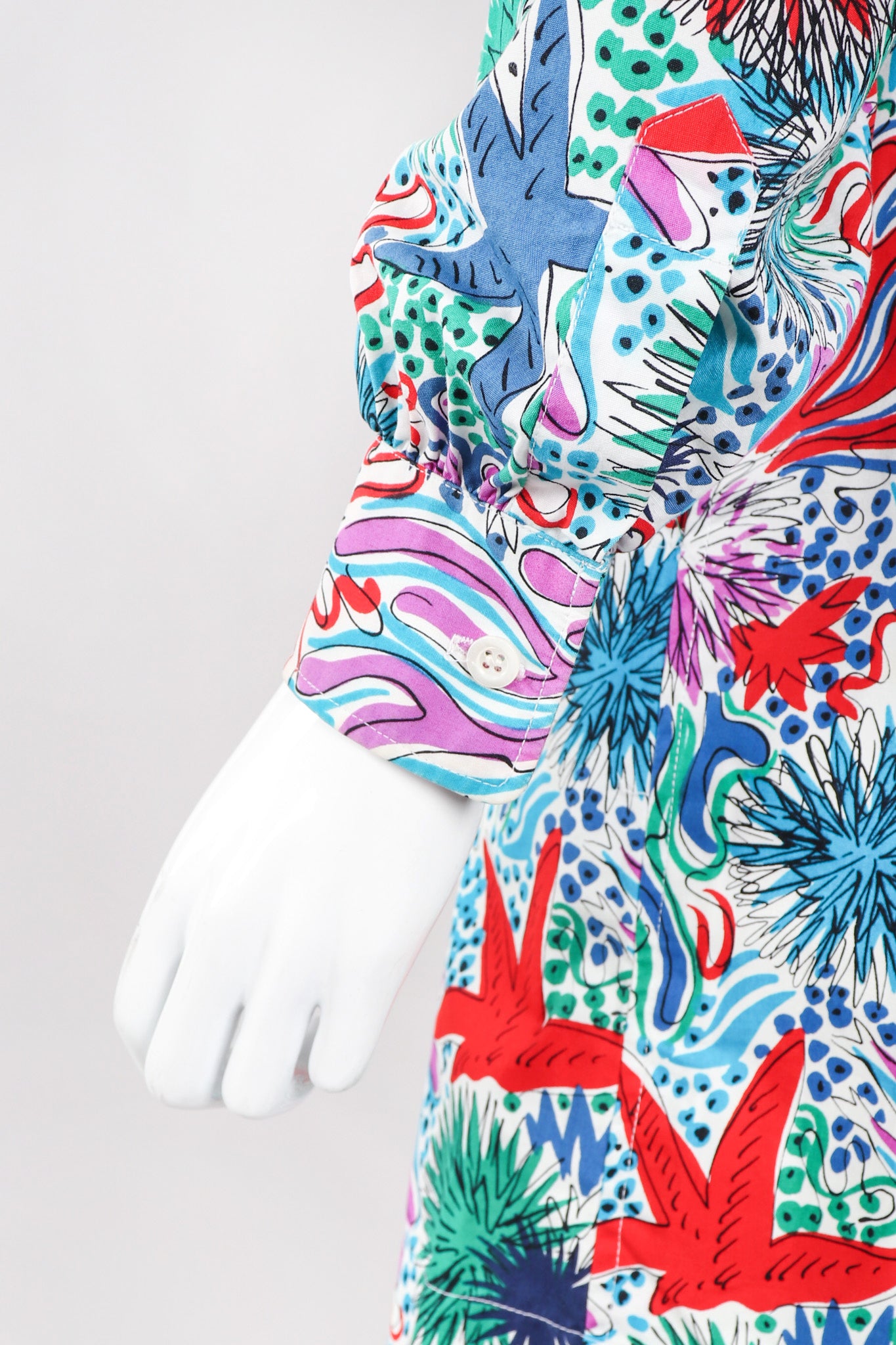 Recess Los Angeles Vintage Yves Saint Laurent YSL Ocean Sketch Printed Shirt & Short Outfit Set