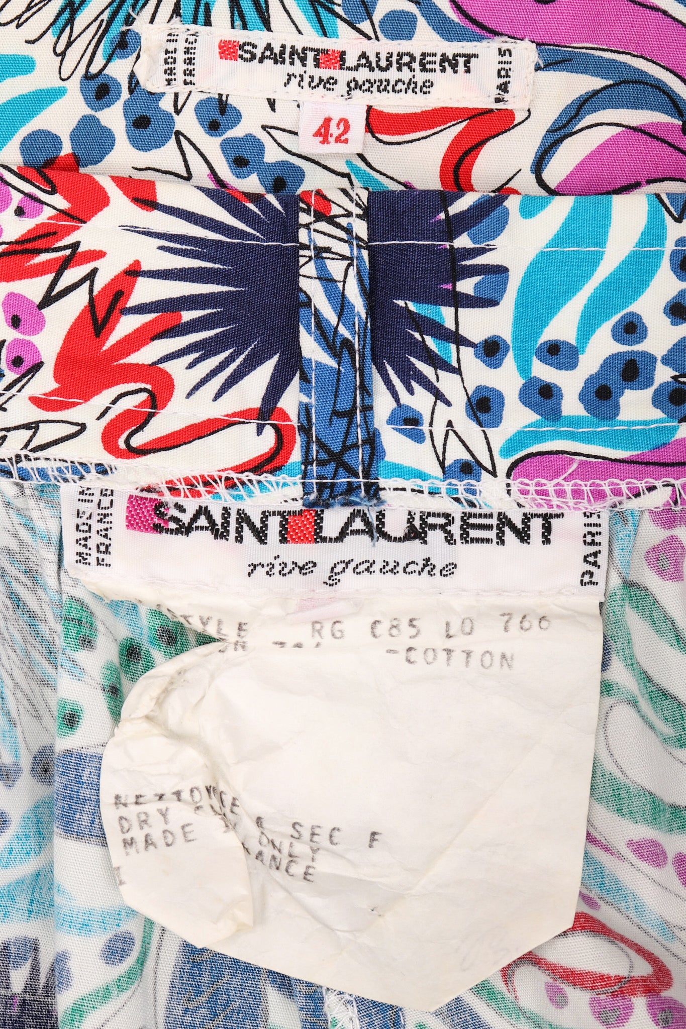 Recess Los Angeles Vintage Yves Saint Laurent YSL Ocean Sketch Printed Shirt & Short Outfit Set