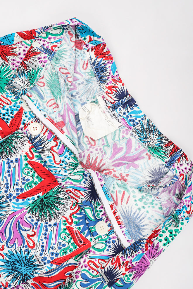 Recess Los Angeles Vintage Yves Saint Laurent YSL Ocean Sketch Printed Shirt & Short Outfit Set