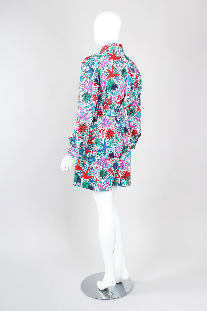 Recess Los Angeles Vintage Yves Saint Laurent YSL Ocean Tidepool Sketch Printed Shirt & Short Outfit Set