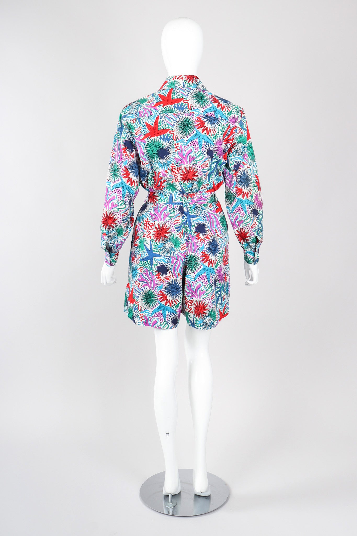 Recess Los Angeles Vintage Yves Saint Laurent YSL Ocean Tidepool Sketch Printed Shirt & Short Outfit Set