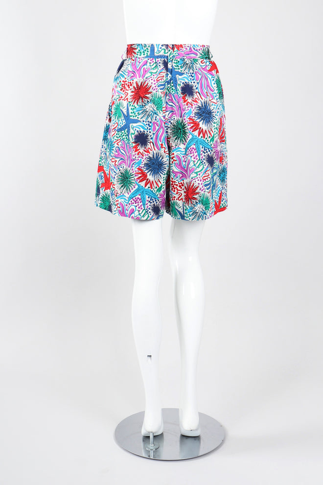 Recess Los Angeles Vintage Yves Saint Laurent YSL Ocean Sketch Printed Shirt & Short Outfit Set