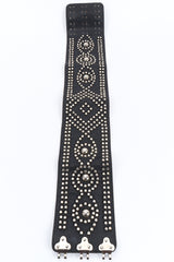 Vintage Saks Fifth Avenue Studded Leather Waist Belt front @ Recess LA